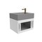 Castello Usa Nile 24-inch White Vanity Set with Gray Top and Gold Handles CB-MC-24W-GLD-2053-GR - alternate 2